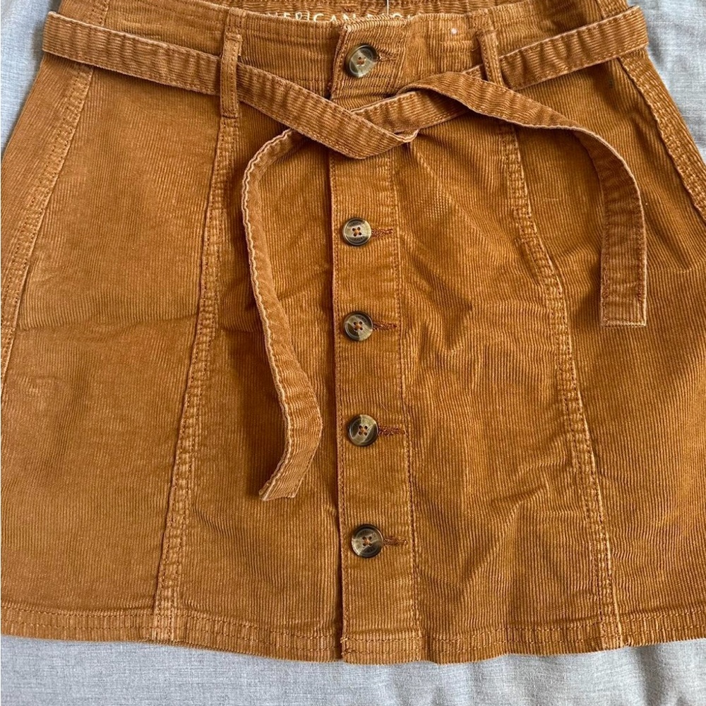 american eagle corduroy button up skirt NWT